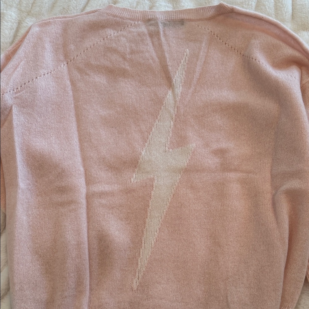 Skull Cashmere Light Pink Crew Neck Sweater - Picture 2 of 2